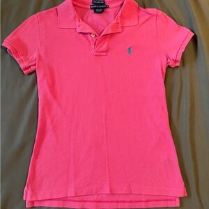 Ralph Lauren Bright Pink Polo with Blue Logo